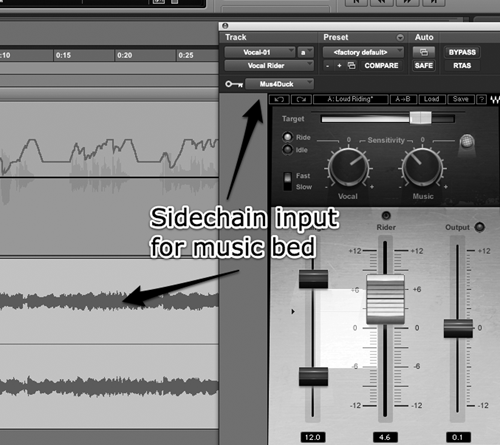 setting up sidechain waves vocal rider